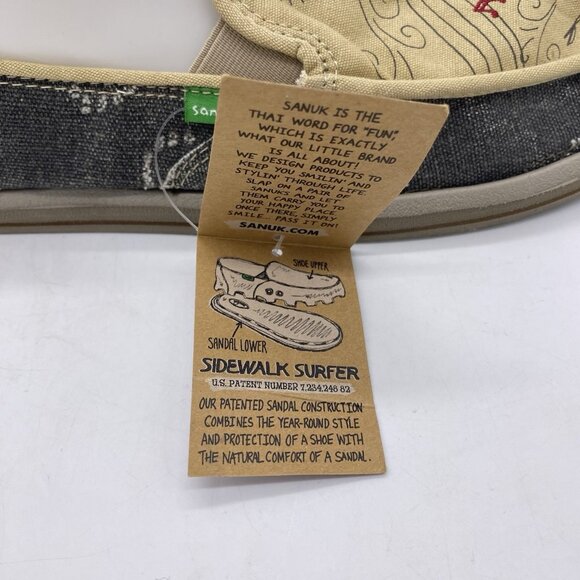 Sanuk Scribble Singing Birds Slip On Shoes Women’s Size 11 Sidewalk Surfer Flats - Picture 3 of 14